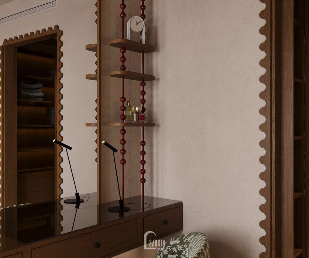 Phòng ngủ mang đậm phong cách  Modern Eclectic & Mid-Century tại dự án thiết kế liền kề Lộc Ninh Singashine
